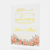 Floral Muslim Nikah Wedding Welkom Teken Acryl Bord (Hoek)