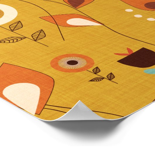 Floral Mustard 70 jaar Poster (Hoek)