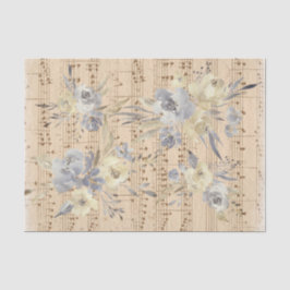 floral muziekblad tissuepapier