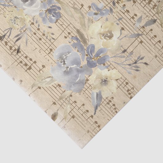 floral muziekblad tissuepapier (Detail)