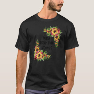Floral My Choice Sunflower Feminisme Mind je T-shirt