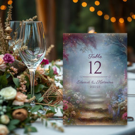 Floral Mystical Enchanted Woodland Wedding Kaart