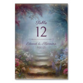 Floral Mystical Enchanted Woodland Wedding Kaart (Achterkant)