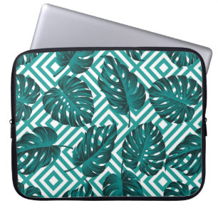 Floral naadloos met bladeren. tropische rug laptop sleeve