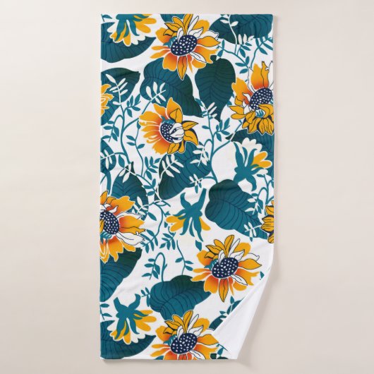 Floral naadloos patroon, achtergrond in art nouvea badhanddoek (Badhanddoek)