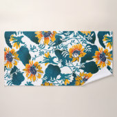 Floral naadloos patroon, achtergrond in art nouvea badhanddoek (Badhanddoek)