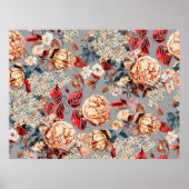 Floral naadloos patroon, achtergrond in art nouvea poster (Voorkant)