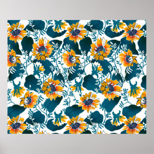 Floral naadloos patroon, achtergrond in art nouvea poster