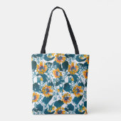 Floral naadloos patroon, achtergrond in art nouvea tote bag (Achterkant)