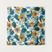 Floral naadloos patroon, achtergrond in art nouvea wandkleed (Voorkant (horizontaal))