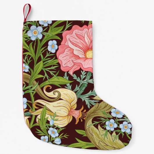 Floral naadloos patroon, achtergrond met in art. kleine kerstsok (Voorkant)