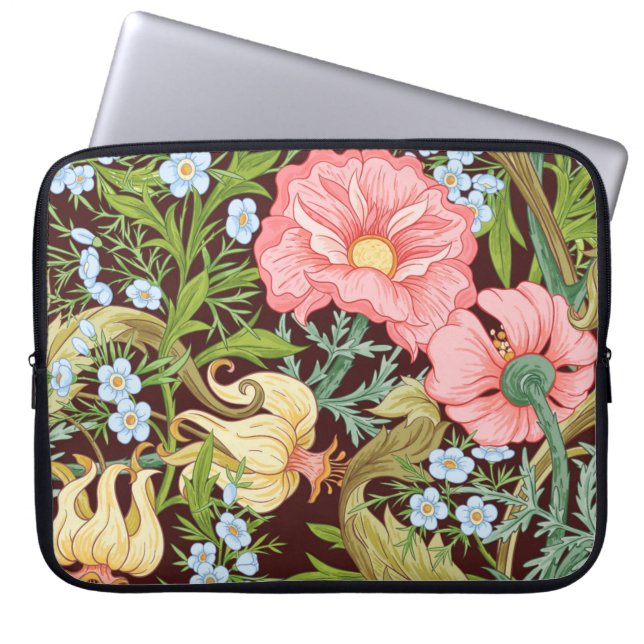 Floral naadloos patroon, achtergrond met in art. laptop sleeve (Voorkant)