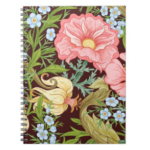 Floral naadloos patroon, achtergrond met in art. notitieboek