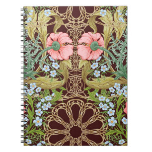 Floral naadloos patroon, achtergrond met in art. notitieboek