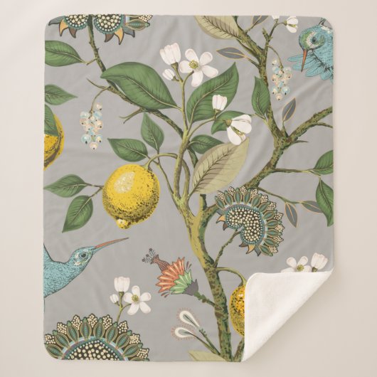 Floral naadloos patroon. Botanisch behang. Plan Sherpa Deken (Voorkant)