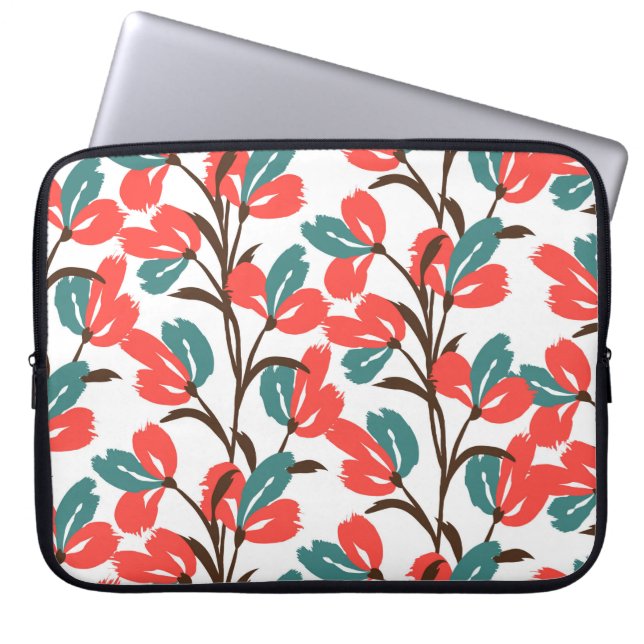 Floral naadloos patroon. Cute florale achtergrond. Laptop Sleeve (Voorkant)