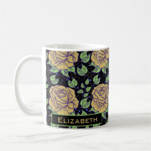 Floral naadloos patroon grote bloem gepersonalisee koffiemok