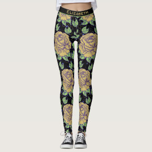 Floral naadloos patroon grote bloem gepersonalisee leggings