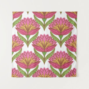 Floral naadloos patroon. Helderrode bloemen op de  Wandkleed