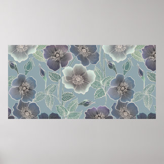 Floral naadloos patroon. Lager achtergrond. Floral Poster