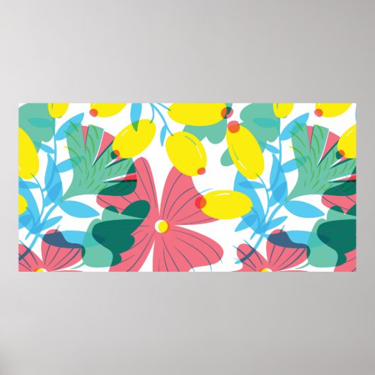 Floral naadloos patroon met tranparency elementen. poster (Voorkant)
