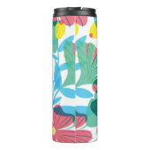 Floral naadloos patroon met tranparency elementen. thermosbeker (Achterkant)