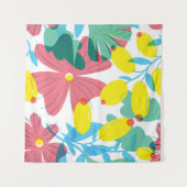 Floral naadloos patroon met tranparency elementen. wandkleed (Voorkant (horizontaal))