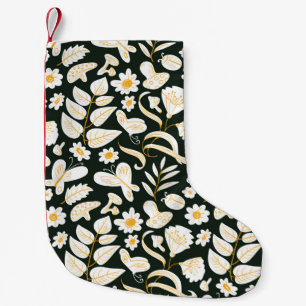 Floral naadloos patroon met vlinders en insecten. kleine kerstsok