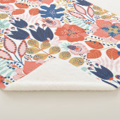 Floral naadloos patroon op wit. Abstracte achtergr Sherpa Deken (3/4)