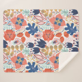 Floral naadloos patroon op wit. Abstracte achtergr Sherpa Deken (Voorkant (horizontaal))