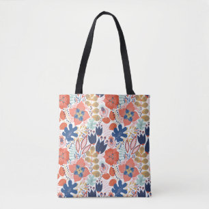 Floral naadloos patroon op wit. Abstracte achtergr Tote Bag