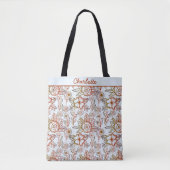 Floral naadloos patroon oranje gepersonaliseerde n tote bag (Voorkant)