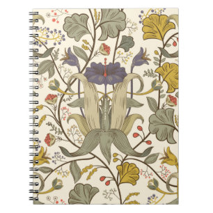  Floral  naadloos patroon. Retro pla Notitieboek