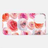 Floral naadloos patroon van waterverf rood, wit en Case-Mate iPhone case (Achterkant (horizontaal))
