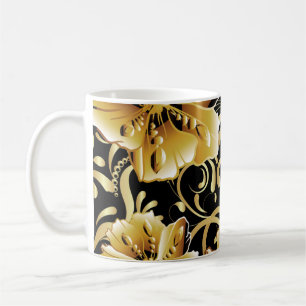 Floral naadloos patroon. Vlaams 3d behang. of Koffiemok