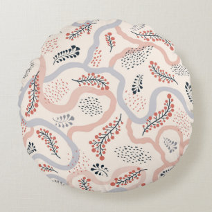 Floral naadloos patroon. Vloeiende kunstgreep Rond Kussen
