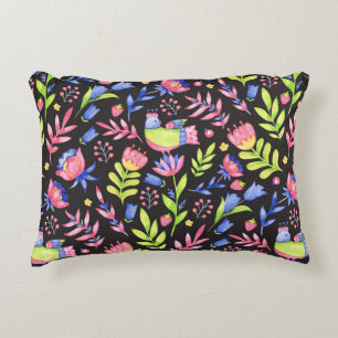 Floral naadloos patroonontwerp. Lentbloemen en -bl Accent Kussen