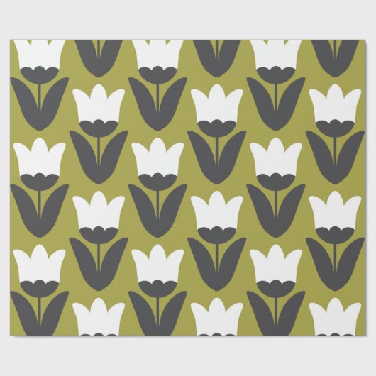 Floral naadloos patroonontwerp. Scandinavische sti Cadeaupapier (Vlak)