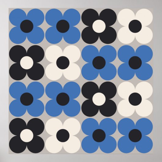 Floral naadloos patroonontwerp. Scandinavische sti Poster (Voorkant)