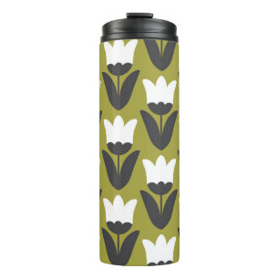 Floral naadloos patroonontwerp. Scandinavische sti Thermosbeker