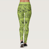Floral naadloze groene bg, gepersonaliseerde naam leggings (Achterkant)