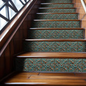 Floral naadloze Victoriaans Indigoblauwpatronen Tegeltje