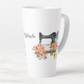 Floral naaigmachine latte mok (Rechterhoek)