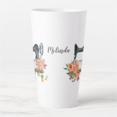 Floral naaigmachine latte mok (Voorkant)