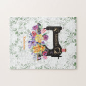 Floral  naaigmachine, speciaal aangepast legpuzzel (Horizontaal)