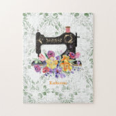 Floral  naaigmachine, speciaal aangepast legpuzzel (Verticaal)