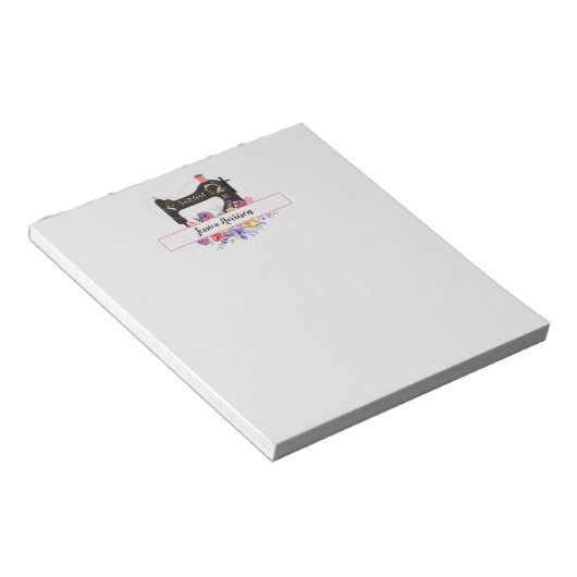 Floral  naaigmachine, speciaal aangepast notitieblok (Schuin)