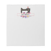 Floral  naaigmachine, speciaal aangepast notitieblok (Voorkant)