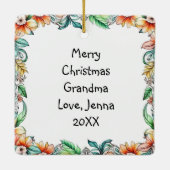  Floral  Naaimachine Kerst Keramisch Ornament (Achterkant)