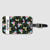 Floral naam bagagelabel (Voorkant (horizontaal))